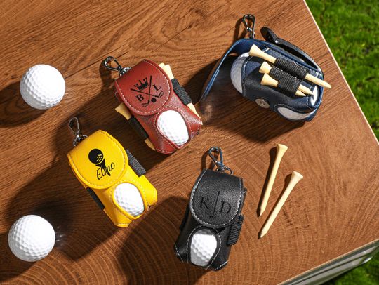 Discover Custom Golf Ball & Tees Holder, Personalized Golf Ball Bag, Gift for Golfer