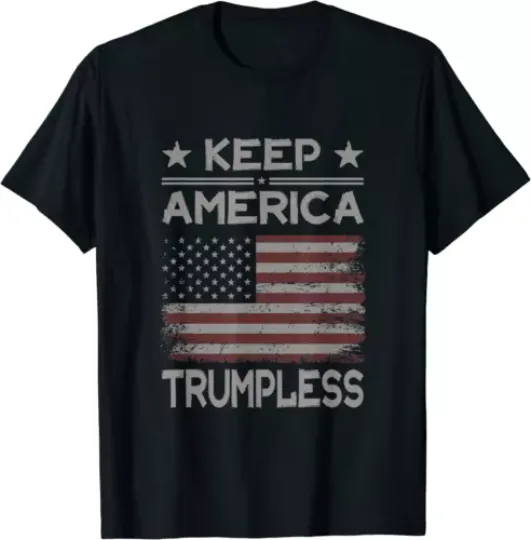Discover Keep America Trumpless Anti Trump American Flag Unisex T-Shirt