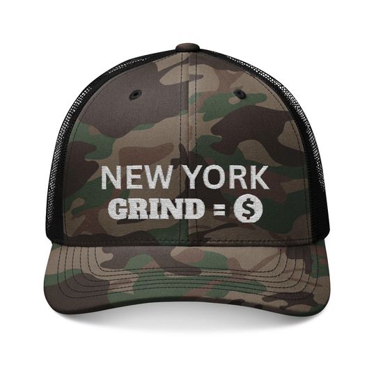 Discover Personalize Camouflage Trucker Hat, NYC Grind Outdoor Cap, Embroidered Hat