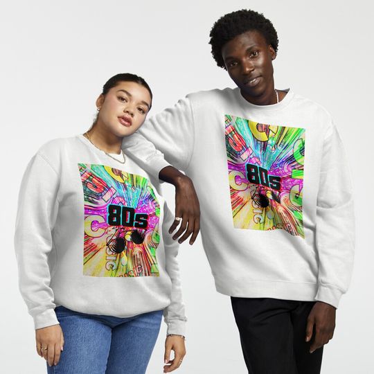 Discover 80s Music Graphic Pullover Sweatshirt