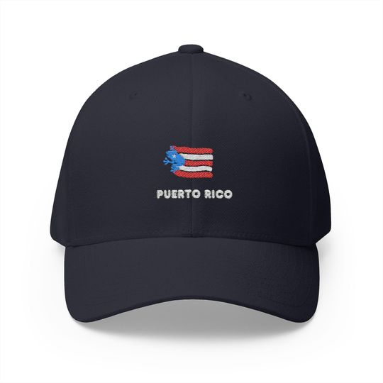 Discover Embroidered Closed-Back Cap, Puerto Rican Hat, Structured Baseball Cap