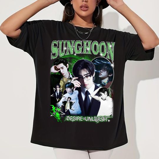 Discover Retro Sunghoon Enhypen T-Shirt, Enhypen Desire: Unleash Shirt, Enhypen Walk The Line World Tour Shirt, Enhypen Fate Plus Tour Shirt