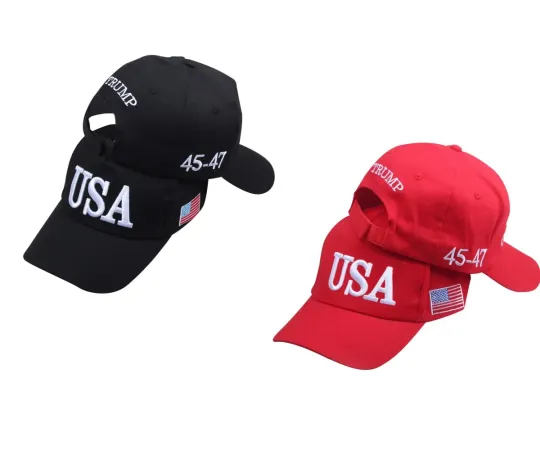 Discover USA 45-47 Flag Embroidered MAGA Trump Campaign Hat