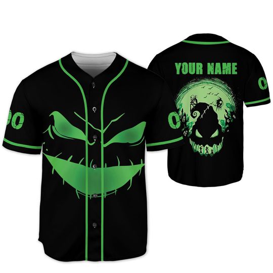 Discover Personalized Disneyyy Oogiee Boogiee Baseball Jersey, The Nightmaree Beforee Christmass Oogiee Boogiee Bash Lock Shock Barrel Disneyyy