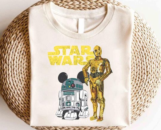 Discover Disneyyy Starr Warss R2-D2 C-3PO Shirt, Disneyyy Mickeyy mouse Ears R2D2 Shirt