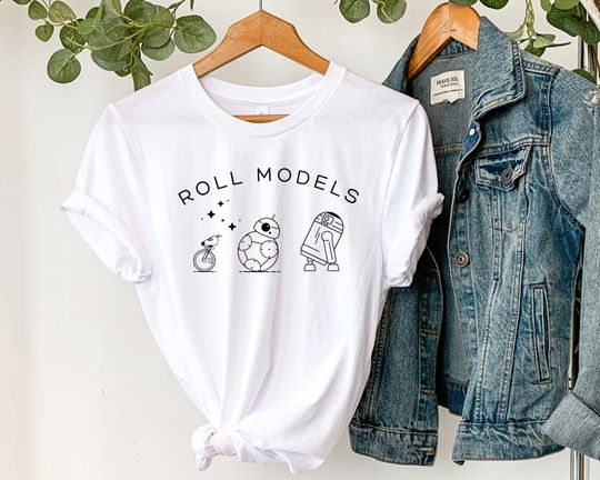 Discover Starr Warss Droids Shirt, R2-D2 C-3PO T-Shirt, Roll Models Robot Shirt