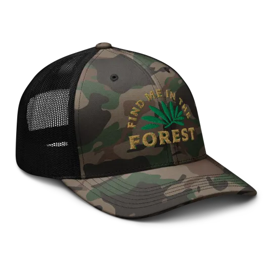 Discover Find Me in the Forest Camouflage Trucker Hat