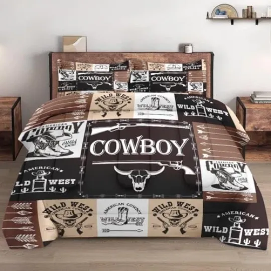 Discover Country Retro Animal Twin Western Cowboy Bedding Set