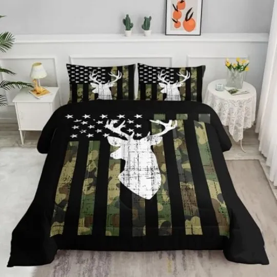Discover Antlers Animal Hunting Bedding Set