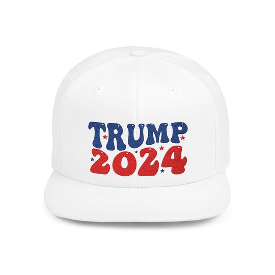 Discover Embroidered Trump 2024 Cap, Retro Trump, Unisex Flat Bill Snapbacks