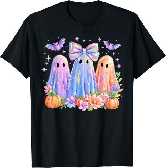 Discover Holo Ghost Coquette Bow Halloween T-Shirt