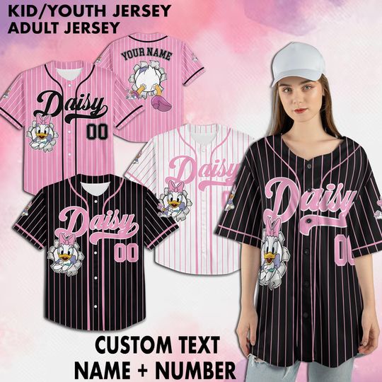 Discover Personalized Disneyyy Daisy Duckk Baseball Jersey, Daisy Duckk Baseball Jersey, Disneyyy Baseball Jersey, Gift For Fan Disneyyy