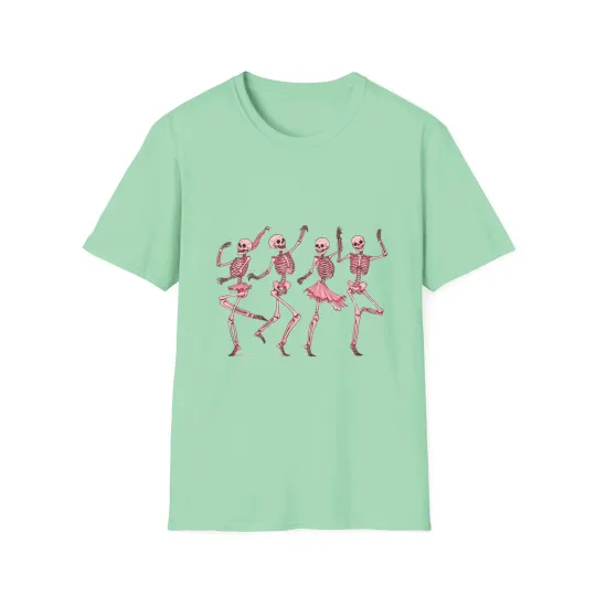Discover Dancing Skeleton T-Shirt for Women, Cute Halloween Tee, Spooky Shirt