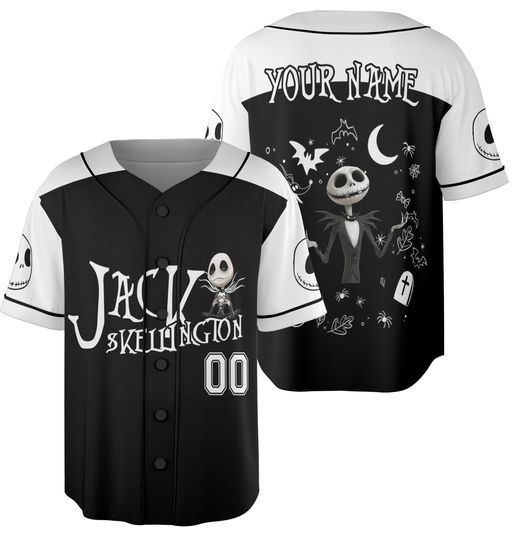 Discover Custom Nightmare Before Jackk Skellingtonn Color Baseball Jersey, Matching Baseball Outfit