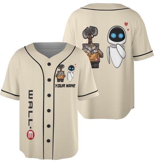 Discover Personalized Wall-Ee And EVE  Disneyyy Baseball Jersey Sports Outfits Cute Gifts For Fans Disneyyy