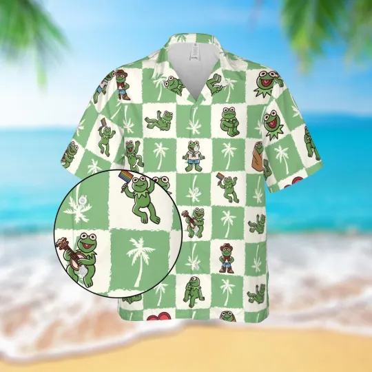 Discover K the frog Muppet Hawaiian Shirt Casual Button Down Shirt Unisex Adults