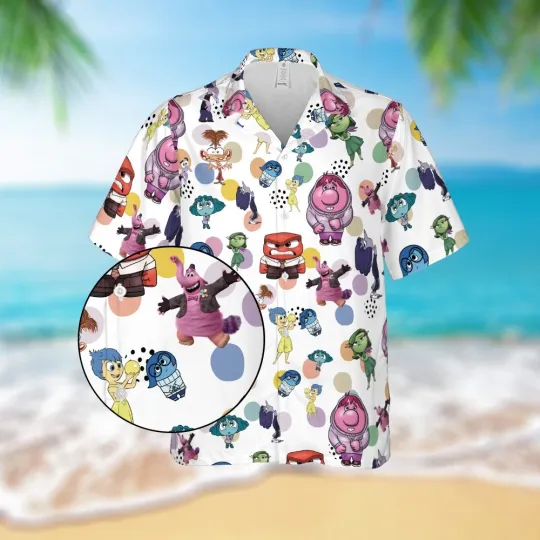 Discover Insidee Outt Characters Hawaiian Shirt Casual Button Down Shirt Unisex Adults