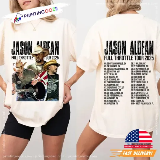 Discover Jason Aldean Full Throttle Tour 2025 Country Music Concert T shirt
