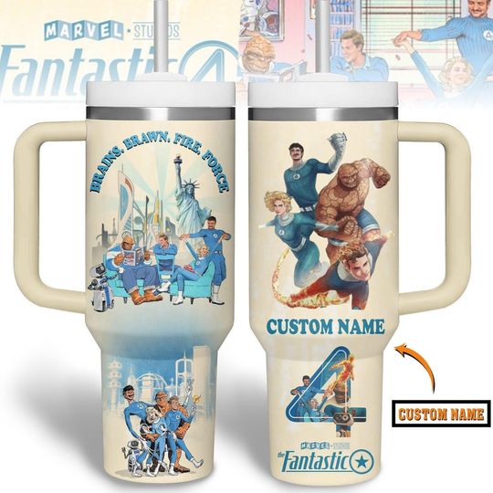Discover Fantastic Four Tumbler 40 oz with Handle, Comic Hero Team Gift