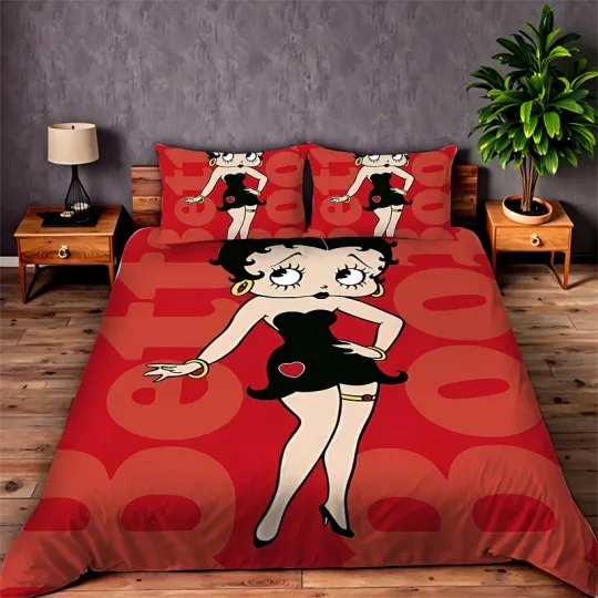 Discover betty boop Cartoon Bedding Set with Pillowcase for Kids Gift