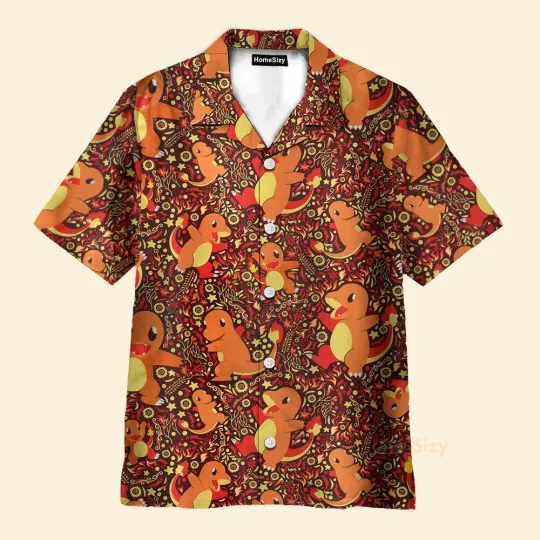 Discover Charmander PKM Seamless Pattern Hawaiian Shirt