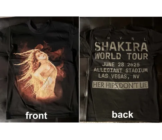 Discover SALE!!! Shakira Her Hips Don’t Lie Tour Las Vegas Exclusive 2025 reprint T-Shirt