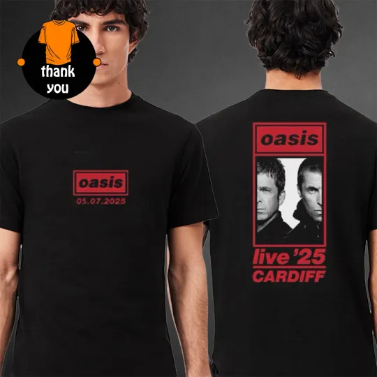 Discover Oasis Cardiff Principality Stadium 2025 On July 5th Tour Sided T-Shirt