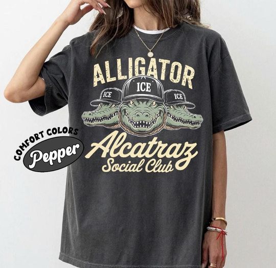 Discover Alligator Alcatraz Soociial Clubb Funny Shirt, Everglades Florida Parody T-Shirt