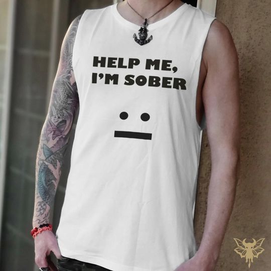 Discover Funny Drinking Sober Sad Face Barnard Tank