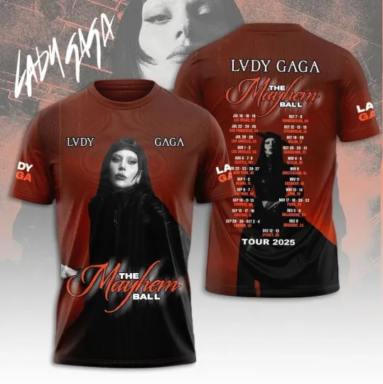 Discover Ld ga Abracadabra The Mayhem Ball 2025 Tour 3D T-Shirt