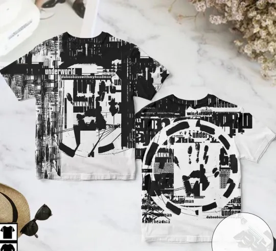 Discover Underworld Dubnobasswithmyheadman Album Cover 3D T-Shirt