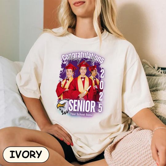 Discover Custom Graphic Photo Vintage Washed Shirt, Add The Photo Graduation T-Shirt, Graduation Family Shirt, Personalized Family Graduation Shirt