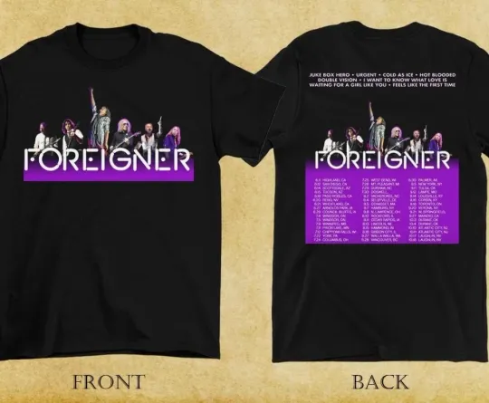 Discover Foreigner Band 2025 Tour Shirt