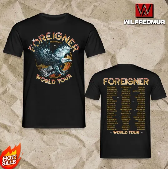 Discover Foreigner 2025 Eagle World Tour T-Shirt