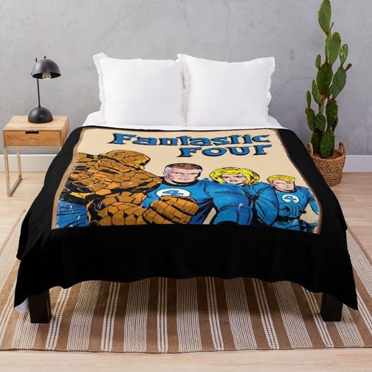 Discover The Fantastic Four Throw Blanket, Fan Gifts, Bedroom Decor