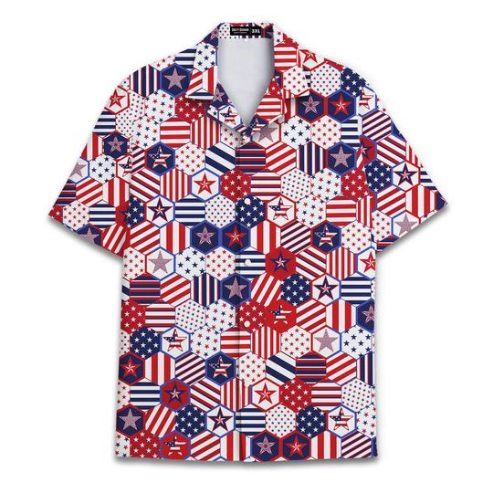 Discover Independence Day Hawaiian Shirt, 4th of July Shirts Men Button Down Short Sleeve Shirt
