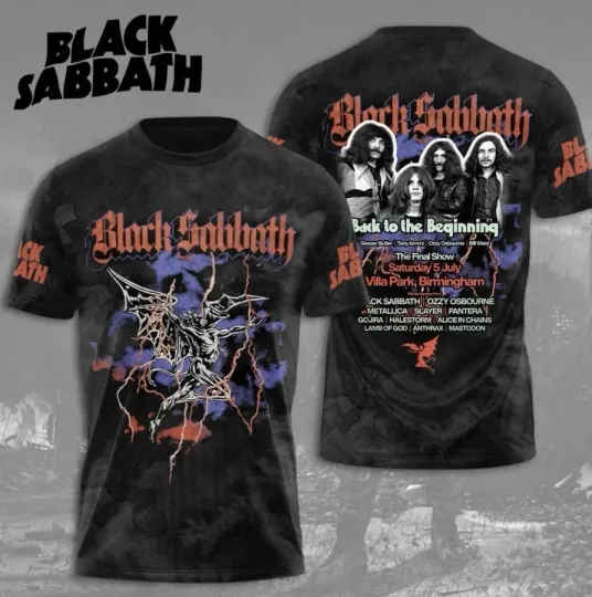 Discover Black Sabbath Back To The Beginning 2025 Tour The Final Show 3D T-Shirt