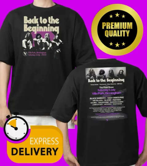 Discover BLACK SABBATH 'BACK TO THE BEGINNING 2025 Black All Size T-Shirt 2sides