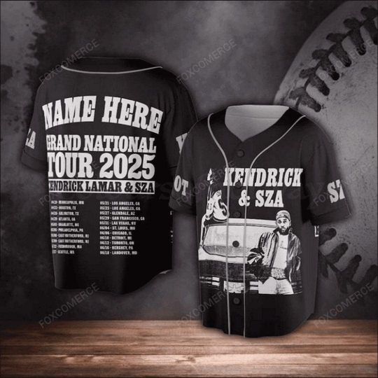 Discover Kendrick Lamar & SZA 2025 Tour Baseball Jersey with Custom Name