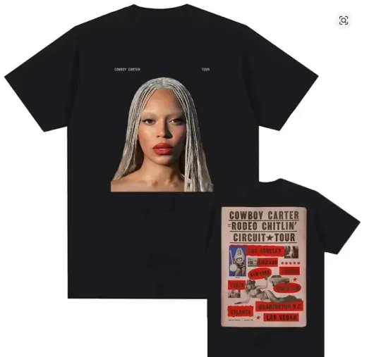 Discover Beyoncé COWBOY CARTER TOUR 2025 T-shirt Summer Women Tshirts