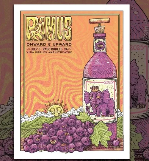 Discover Primus Vina Robles Amphitheatre Paso Robles, CA July 5 2025 Tour Poster
