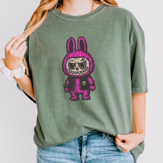 Discover Labubu Graphic T-Shirt, Creepy Cute Labubu Tee, Kawaii Gothic Shirt