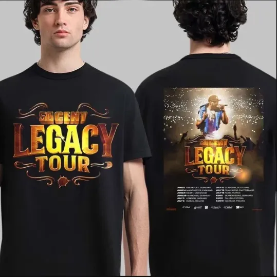 Discover 50 Cent Legacy Tour 2025 Tour Double Sided T-Shirt