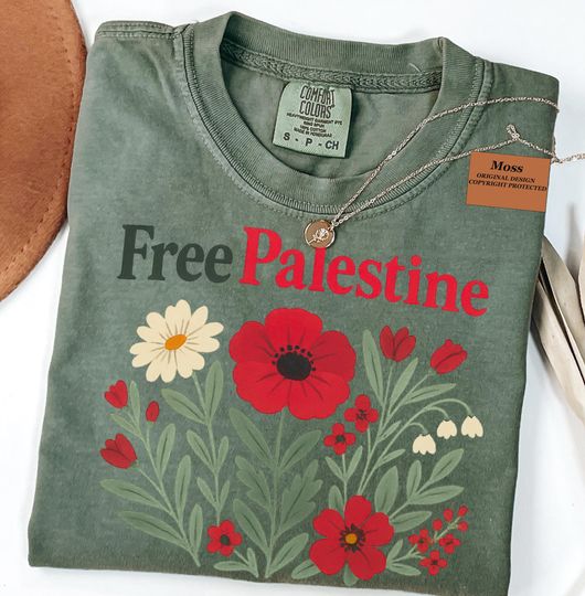 Discover Comfort Colors Free Palestine Shirt  Boho Palestine shirt, Protest Tee, Pro Palestine, Floral Free Palestine shirt, Activist Unisex T-Shirt