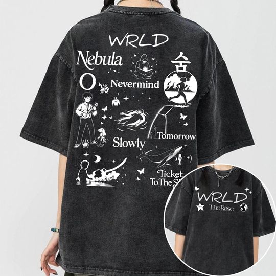 Discover The Rose WRLD Tracklist Mineral Wash Tee, The Rose Once Upon AWRLD World Tour 2025