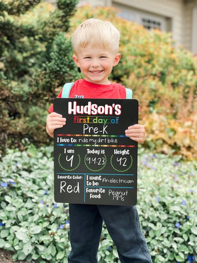 Discover First Day of School Chalkboard Sign, Back to School Sign
