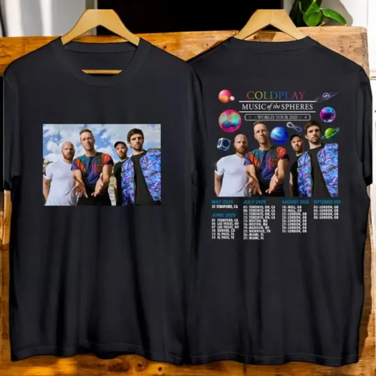 Discover Coldplay Music of the Spheres Tour 2025 Concert T-Shirt