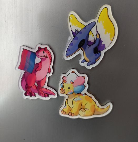 Discover LGBT Dinosaur Acrylic Fridge Magnets