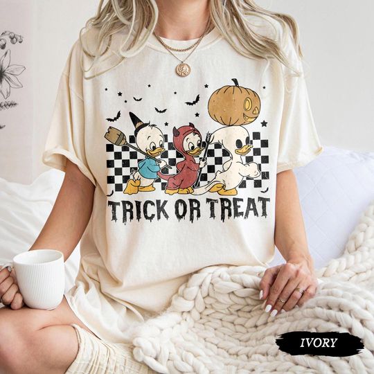 Discover Huey Dewey Louie Trick or Treat Shirt, Disneyyy Halloween Duck Shirt
