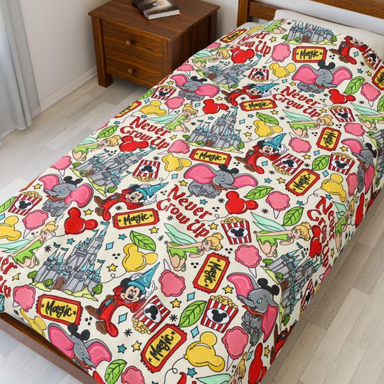 Discover Disneyyy Park Blanket, Blanket Gift, Velveteen Plush Blanket for Couch or Bed, Soft Blanket, Home Decor, Unique Gift